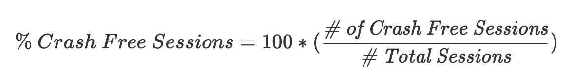 Formula for how to calculate crash free sessions